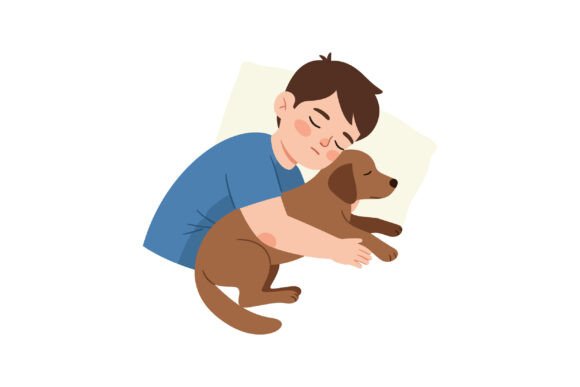 A Young Boy Peacefully Sleeping While Cu