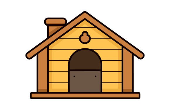 Dog House Vector Illustration Clipart