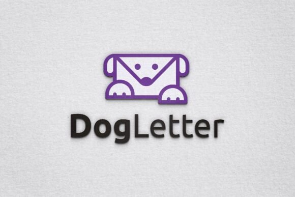 Dog Message Letter Envelope Line Logo