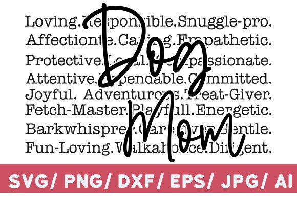 Dog Mom Words Svg Png, Dog Mom Sublimati