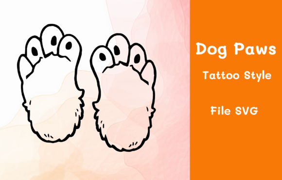 Dog Paws Dreamy Tattoo Style