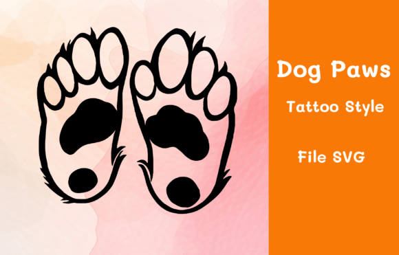 Dog Paws Spirit Tattoo Style