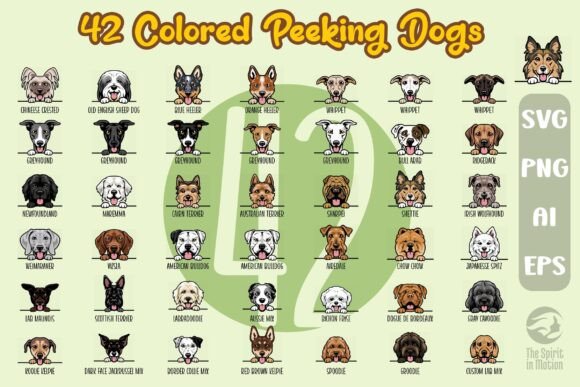 Peeking Dog Portrait SVG and PNG Set 2