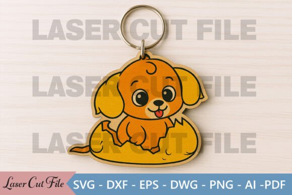 Puppy Keychain Laser Cut File