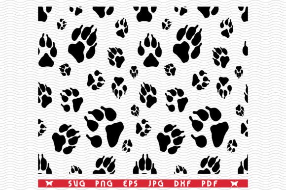 SVG Dog Footprints, Seamless Wallpaper