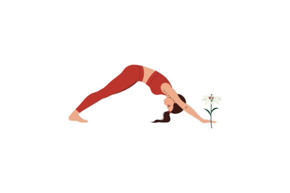 Woman Performing Yoga in Downward Dog Po
