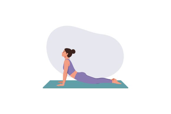 Woman Practicing Upward Dog Yoga Stretch